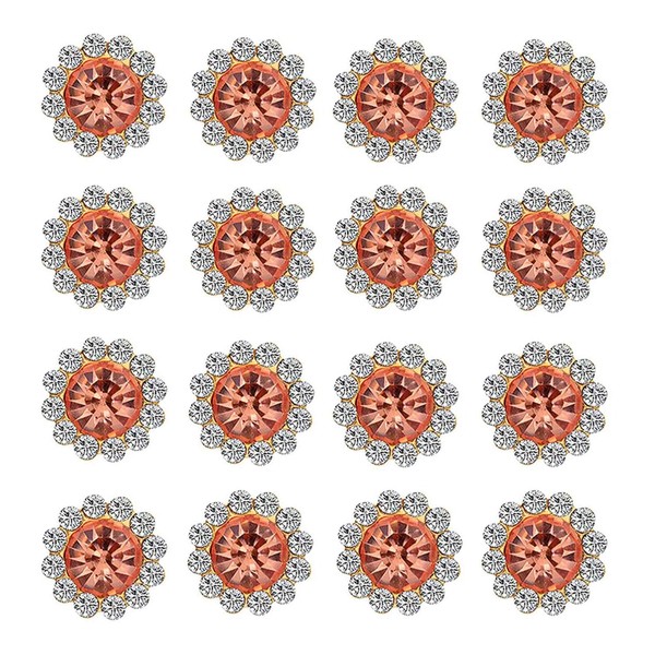 50 pcs Rhinestone Embellishments Crystal Button Gold Flatback DIY Craft