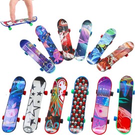 Pack of 12 Finger Skateboards, Mini Finger Skateboards Set, Stylish Finger Skateboards, Professional Finger Toy, Board Party Bags for Teenagers, Children's Birthday Gifts (Random Patterns)