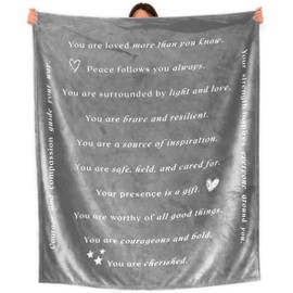 WOLF CREEK BLANKET - Single Layer Fleece Light and Love Compassion Blanket- Positivity Courage and Affirmations Get Well Gift Blanket Plush Healing Thoughts Love Hope & Comfort, 50x60