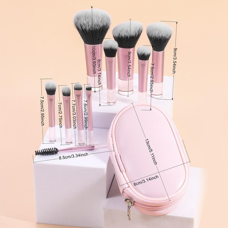 Beginner Makeup Tools Set,10pcs/set Portable Cosmetic Brush, Facial Makeup &