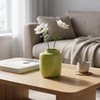 Wancetang Green Ceramic Vase, 7 Inch, Slanted Mouth