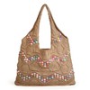 Boho Crochet Beach Bag for Women Woven Tote with Colorful
