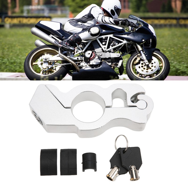 Motorcycle Handlebar Grip Safety Lock AntiThief Decoration Protection Universal for
