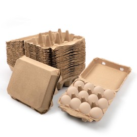 30 Pack Egg Cartons, 3x4 Style Natural Paper Egg Storage Containers Holder, Egg Carton Holds Up to One Twelve for Household, Kitchen and Farmhouse