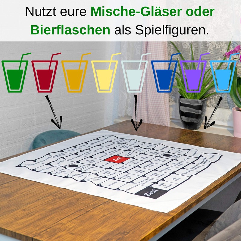 Fun Drinking Games as a Table Cloth, 70 x 70