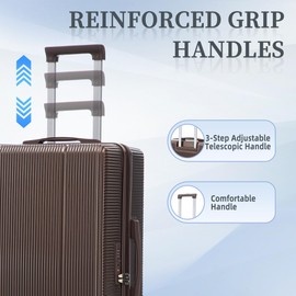 Merax 20"/24"/28" 3 pcs/set in ABS Spinner Wheel Luggage, Carry on Suitcase, Matching Color, TSA Combination Lock