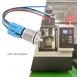 Be In Your Mind 19mm 5 Pin 12V~24V Rotary Switch 2 Position with Red LED Light Latch Selector SPDT 1NO 1NC