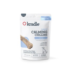 Kradle Chillers Hard Chews for Dogs - Ashwaganda GABA L-Theanine - Supports a Calm Demeanor - 6 Hard Chews