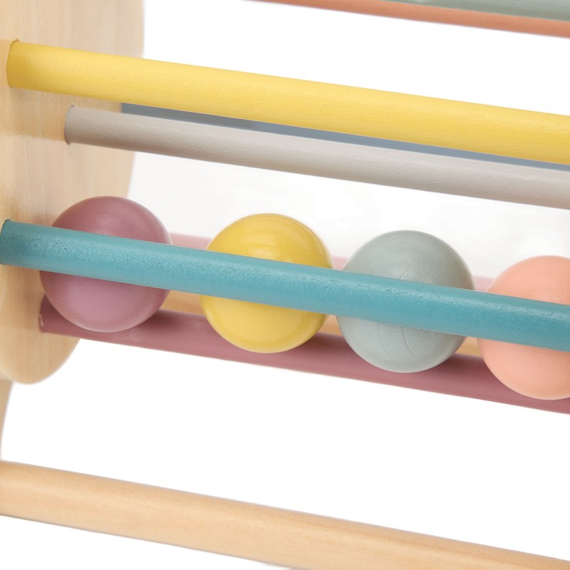 Wooden Rattle Rolling Drum Logic Thinking Hand Eye Coordination Safe