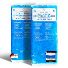 COOL MEDIC 2X Premium Kühlpad Kühlkompresse | XXL Kalt Warm Kompresse 29x12cm | Mehrfach-Kompresse Kühlpads Gel als Kühlkissen Kaltkompresse z. Kühlen von Schmerzen f. Kinder & Erwachsene Blau