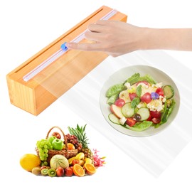 Plastic Wrap Dispenser with Cutter for Aluminum Foil, Plastic Wrap and Wax Paper, Fits 12" Roll（Plus）