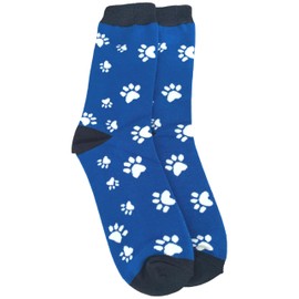 Purple Possum® Mens Socks Dogs Paw Prints Novelty Fun Cats Bamboo Cotton Blend in Blue Dog Paw Print Shoe Size 7-11