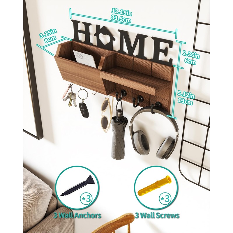 HapiRm Key Holder for Wall, Key Hanger with Home Design,