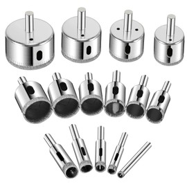 Diamond Drill bits, 15 PCS Diamond Hole Saw Drill Bit Set for Tile Pot, Glass Drill bits for Ceramic Bottles Porcelain Marble Granite Stone