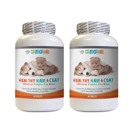 Dog Coat and Skin - Pets Healthy Hair and Coat - Boost Immune System - Nail Health - Premium Complex - quercetin for Dog Allergies - 120 Treats (2 Bottles)