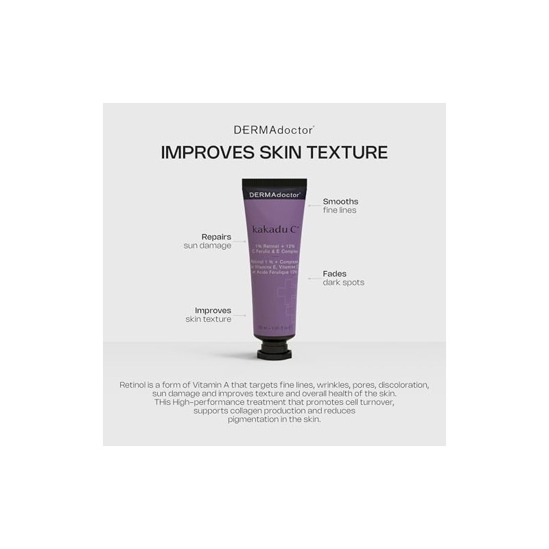 DERMAdoctor Kakadu C Crema Facial con 1 Retinol Vitaminas C,