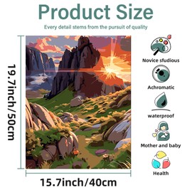 Aestalrcus Mountainous Paint by Numbers Kit for Adults, Landscape Paint by Number Kits Mountainous, Acrylic Painting by Numbers for Home Wall Decoration 16x20 Inch