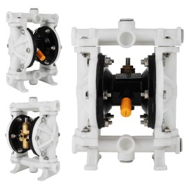 GCCSJ Air Operated Heavy Duty Double Diaphragm Transfer Pump 1/2" Inlet and Outlet, 13GPM, 100 PSI Max, Polypropylene Nitrile Rubber Stainless Steel Plastic Air Operated Waste Oil Transfer Pump