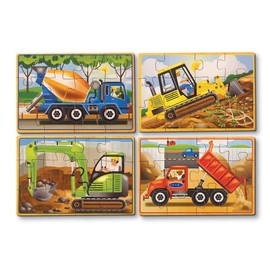 Melissa & Doug Baustellenpuzzles in einer Box | Puzzles | Holzspielzeug | 3+ | Geschenk für Jungen oder Mädchen