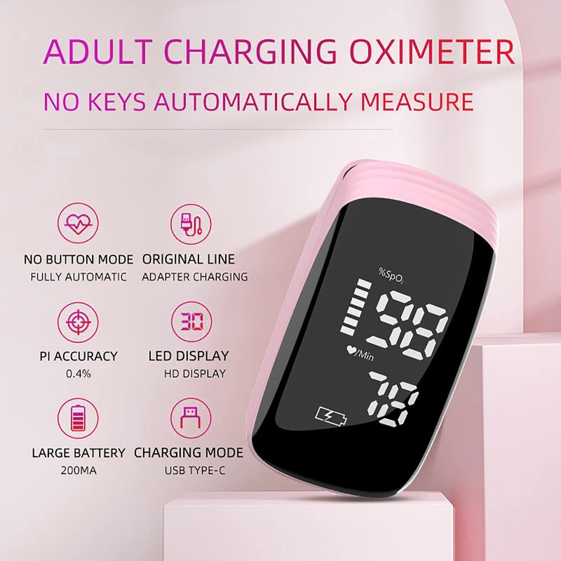 Rechargeable Pulse Oximeter with Accurate Fast Oximetry SpO2 Reading for