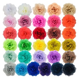 10pcs 8cm Small Pet Bow Tie Flowers Dog Collar Charms Colorful Cat Collar Flowers Soft Chiffon Flower Embellishments Dog Collar Accessories for Cats Dogs Pets 8cm No, No Gemstone
