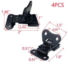 MY MIRONEY 4-Pack Black Spring Loaded Butterfly Twist Latch and Keeper Metal Hardware Toggle Clamp Hasp Box Chest Closure with Screws for Flight Case,1.97" x 1.5"