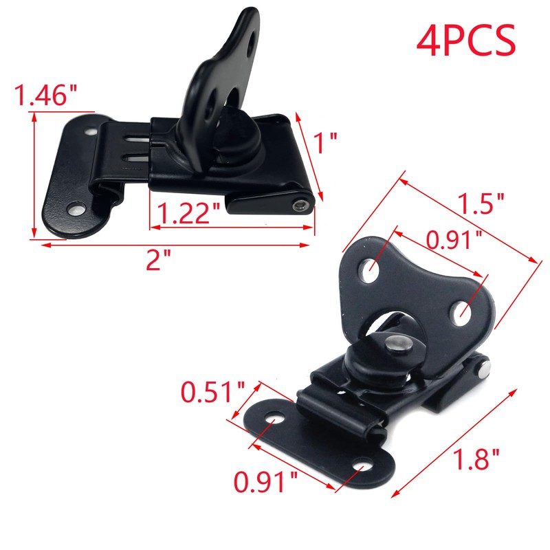 MY MIRONEY 4-Pack Black Spring Loaded Butterfly Twist Latch and