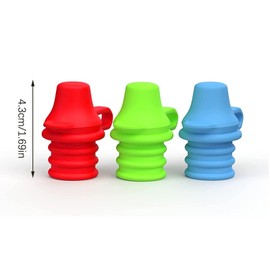Tapas de Botella de Silicona sin Derrames, Paquete de 4 Tapas de Botella de Agua Infantil de Repuesto para Niños Pequeños y Niños