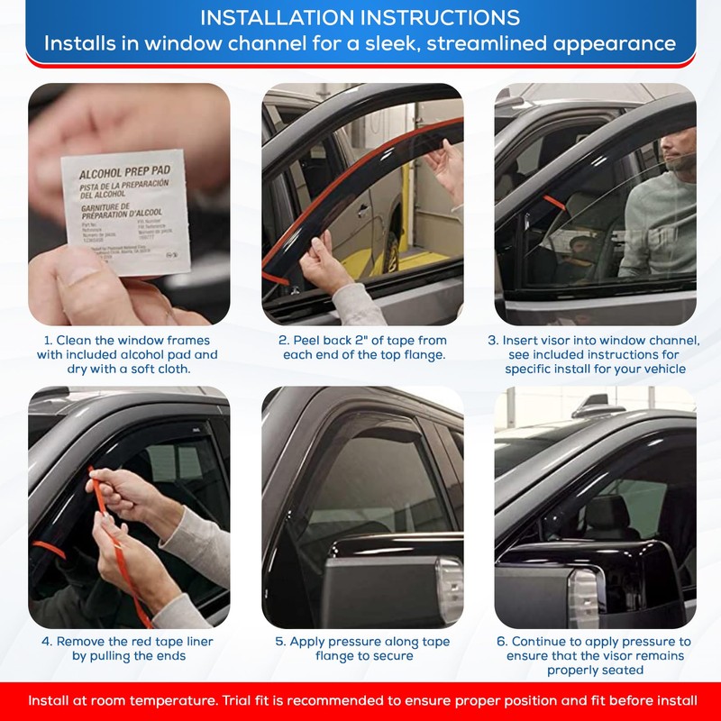 KPY Window Visor Compatible with Dodge Dakota Crew Cab 2000-2004,