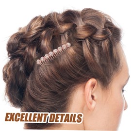 TOVINANNA 4pcs Rhinestone Hair Insert Comb Elegant Alloy Combs for Women for Weddings and Parties Gorgeous and Gloss Floral Design Hair Accessories