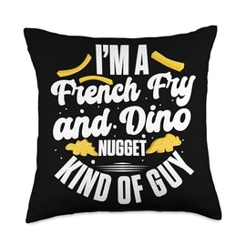 Dino Nuggets Enthusiast Dinosaur Chicken Delight Dino Nugs Throw Pillow