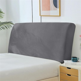 Boxonly Stretch Headboard Slipcover, Elastic Bed Protector for Bedroom Decor, Full Coverage, Light Gray (79"x27" / 200x70 cm Size)