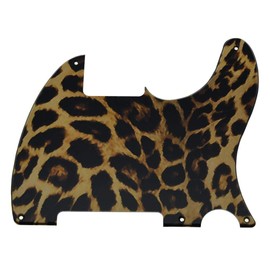 KAISH 5 Hole Tele Blank Guitar 3D Printed plastic Pickguard Scratch Plate Fits Fender Telecaster Esquire Leopard Stripe
