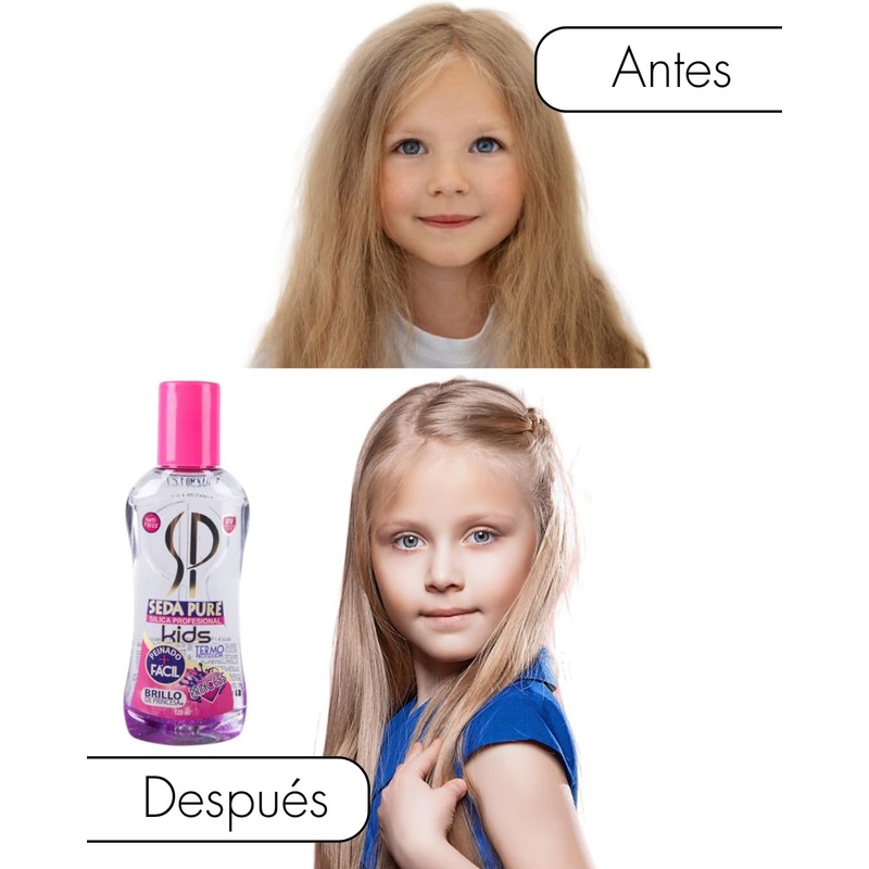 Seda Pure Sílica Profesional KIDS, Control de Frizz y Termo