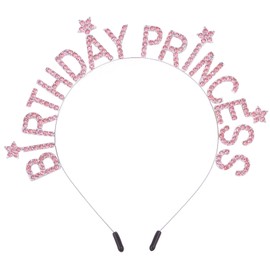 Bumlofa Pink Mädchen Birthday Girl Haarreifen Mädchen - Glitzernde ‘Birthday Princess’ Haarschmuck für Geburtstagsfeier