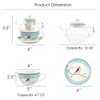 Jusalpha Glass Teapot with a Fine China Infuser Strainer, Cup