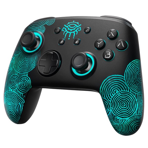 FUNLAB Firefly™ [Luminous Pattern] Switch Pro Controller Wireless Compatible with Nintendo Switch/OLED/Lite, Bluetooth Remote Gamepad with 7 LED Colors/NFC/Paddle/Turbo/Motion Control for Zelda Fans