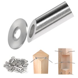 Muzata 40 Pack 45 Degree Angle Adjustable Protector Sleeve for Wood Post 90 Degree One Corner Post for 1/8" Wire Rope Cable Railing Kit T316 Stainless Steel CR69, CP1