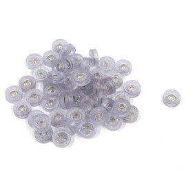 MY MIRONEY 0.71" Diameter Clear Round Rubber Feet Bumpers Pads with Built in Metal Washer Anti-Slip Furniture Rubber Feet Pad with Screws for Table Chair Desk Sofa Pack of 50