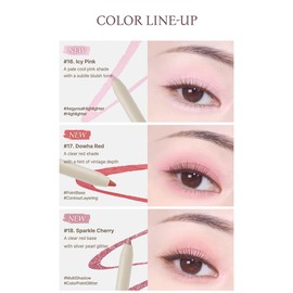 Heart Percent Dote On Mood Gel Eyeliner Pencil – Long-Lasting Waterproof Smudge Proof Smooth Retractable, Aegyo Sal Makeup, Under Eye Highlighter with Built-In Sharpener, #02. Natural Brown