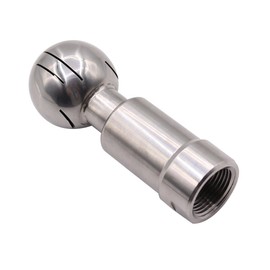 DERNORD Rotary Spray Ball NPT Female CIP Tank Cleaning Ball 360° Spray Pattern, Stainless Steel 304 (1" NPT Threaded)