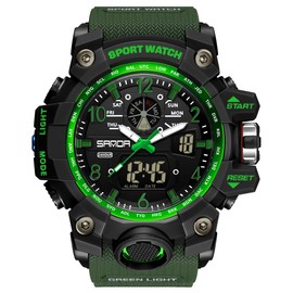 findtime Mens Military Watch Digital Analogue Watches Waterproof Sport Tactical Outdoor Wristwatch Big Face Alarm Stopwatch LED Wrist Watch for Men