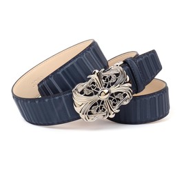 Anthoni Crown Women's Automatic Leather Belt, darkblue