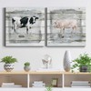 Renditions Gallery Farmhouse Collage Cow and Pig Wall Art, Premium