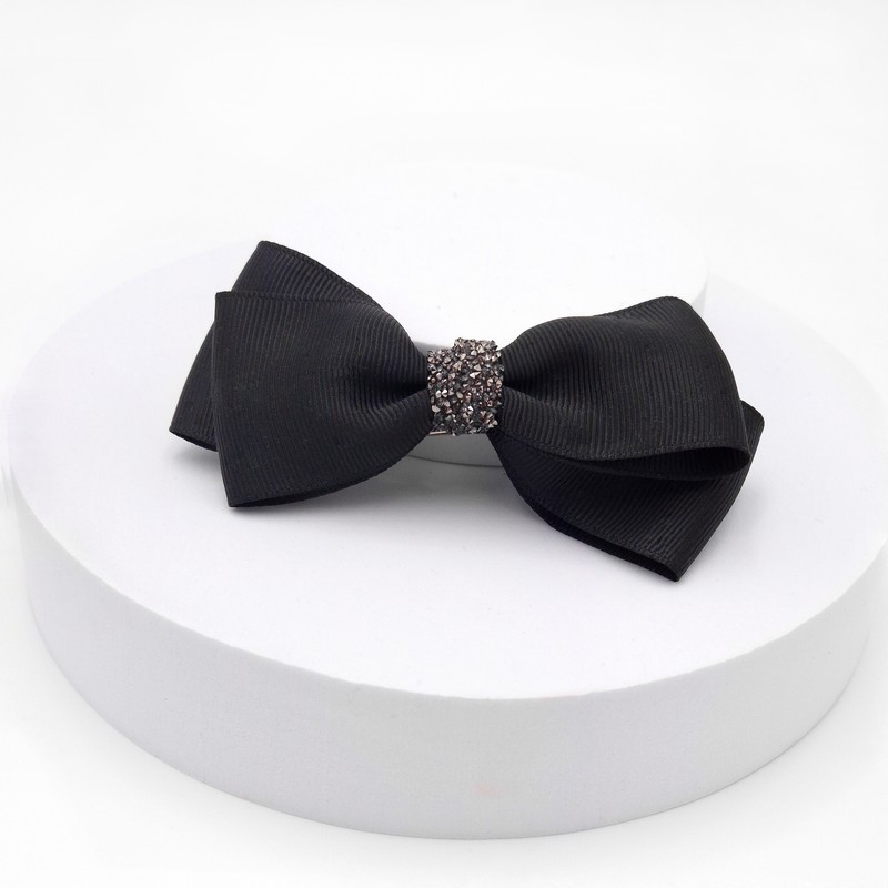 Burnaby Butterfly Black Crystal Ribbon Pin Small / 버나비 나비