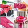 YSLON Rubber Dishwashing Glove Kitchen Cleaning Gloves 3-Pairs,Waterproof Reuseable.(Pink,Small)