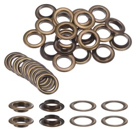 HARFINGTON 20Set Grommets Eyelets with Washers 20mm Metal Eyelets Kit for Fabric Curtain Tarps Leather Belt Bag DIY, Bronze