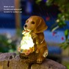 Solar Powered LED Light Dog Statue Decoration Solar Powered Puppy