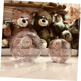KOMBIUDA 2pcs Transparent Sequin Inflatable Beach Balls Fun Water Play for Summer Parties Pool Activities and Outdoor Games