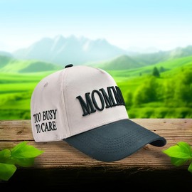 Women's Adjustable Baseball Cap with "MOMMIN" Embroidered Letters - Sun Protection Casual Hat, Breathable Fabric and Ponytail Design, Suitable for Outdoor, Sports, Daily Wear:_Light Green
